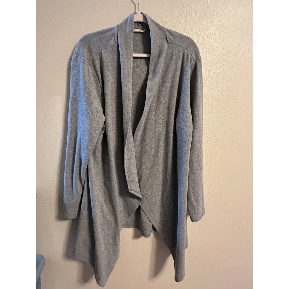 Soft Surroundings Gray‎ Open Front Cardigan Draped Lightweight 1X